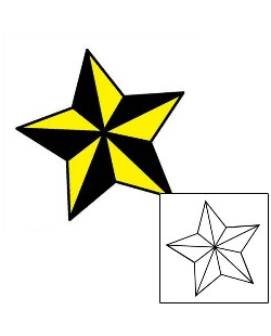 Nautical Star Tattoo Astronomy tattoo | PEF-00082