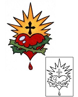 Sacred Heart Tattoo Religious & Spiritual tattoo | PHF-00196