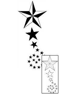Nautical Star Tattoo Astronomy tattoo | PHF-00305