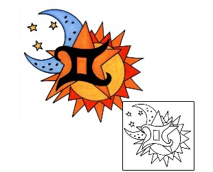 Gemini Tattoo Astronomy tattoo | PHF-00378