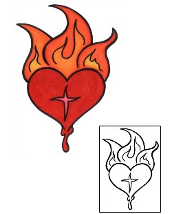 Sacred Heart Tattoo Religious & Spiritual tattoo | PHF-00402