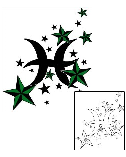 Pisces Tattoo Astronomy tattoo | PHF-00483