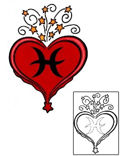 Zodiac Tattoo Pisces Heart Tattoo
