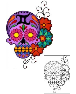 Day of the Dead Tattoo Zodiac tattoo | PHF-00992