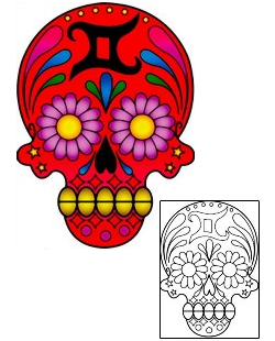 Day of the Dead Tattoo Zodiac tattoo | PHF-01028