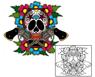 Day of the Dead Tattoo Ethnic tattoo | PHF-01035