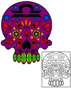 Day of the Dead Tattoo Zodiac tattoo | PHF-01042