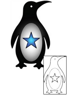 Picture of Blue Star Penguin Tattoo