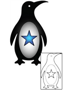 Penguin Tattoo Blue Star Penguin Tattoo