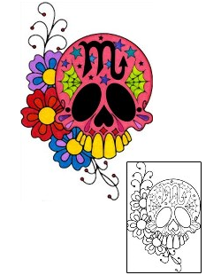 Day of the Dead Tattoo Zodiac tattoo | PHF-01073