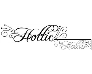 Black Ink Tattoo Hottie Script Lettering Tattoo