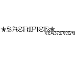 Star Tattoo Sacrifice Lettering Tattoo