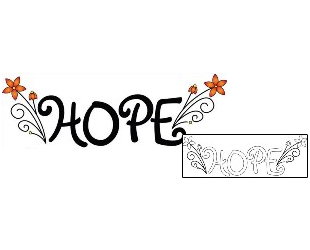 Lettering Tattoo Feminine Hope Lettering Tattoo