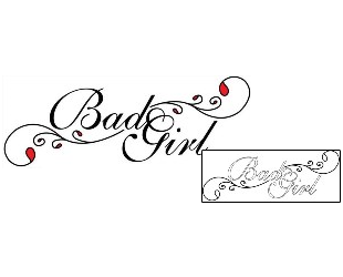 Lettering Tattoo Bad Girl Script Lettering Tattoo