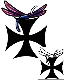 Picture of Dragonfly Iron Cross Tattoo