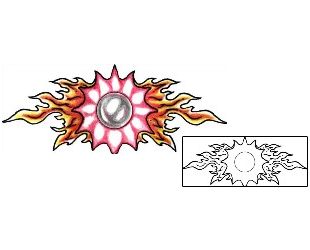 Fire – Flames Tattoo Astronomy tattoo | PLF-00815