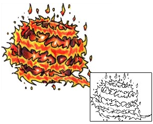Fire – Flames Tattoo Astronomy tattoo | PLF-00874