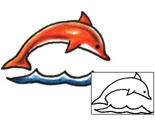Dolphin Tattoo Marine Life tattoo | PLF-01081