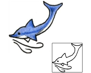 Dolphin Tattoo Marine Life tattoo | PLF-01130