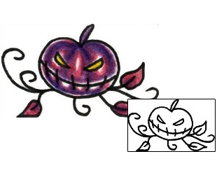 Pumpkin Tattoo Specific Body Parts tattoo | PLF-01275