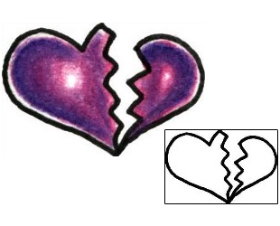 Broken Heart Tattoo Specific Body Parts tattoo | PLF-01286