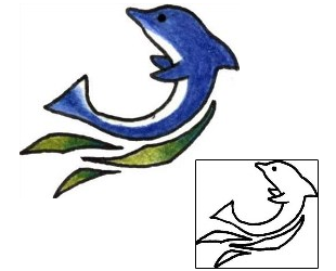 Dolphin Tattoo Marine Life tattoo | PLF-01555