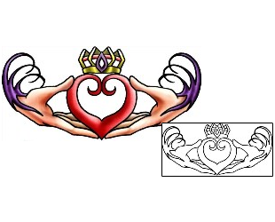 Claddagh Tattoo Miscellaneous tattoo | PLF-02220