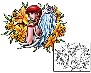 Angel Tattoo Religious & Spiritual tattoo | PLF-02259