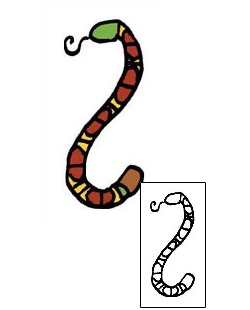 Worm Tattoo Specific Body Parts tattoo | PPF-00426