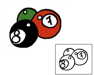 Eight Ball Tattoo Specific Body Parts tattoo | PPF-00433