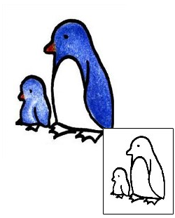 Picture of Father and Child Penguin Tattoo