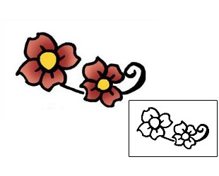 Flower Tattoo Specific Body Parts tattoo | PPF-00467