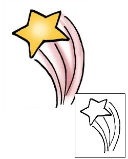 Shooting Star Tattoo Astronomy tattoo | PPF-00496