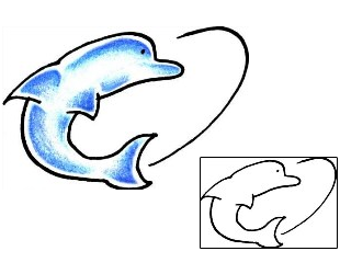 Dolphin Tattoo Marine Life tattoo | PPF-00655