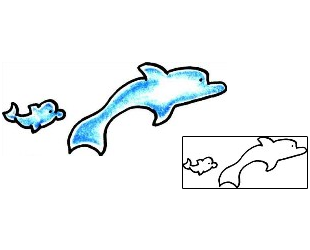 Dolphin Tattoo Marine Life tattoo | PPF-00740