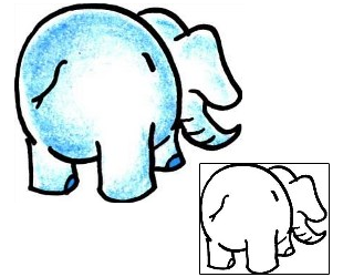 Elephant Tattoo Specific Body Parts tattoo | PPF-00820