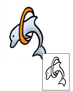 Dolphin Tattoo Marine Life tattoo | PPF-01106