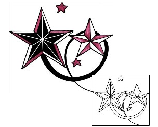 Nautical Star Tattoo Astronomy tattoo | PPF-01644