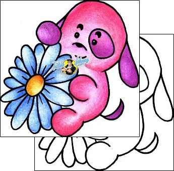 Dog Tattoo plant-life-daisy-tattoos-pablo-paola-ppf-02079