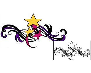 Shooting Star Tattoo Specific Body Parts tattoo | PPF-02153
