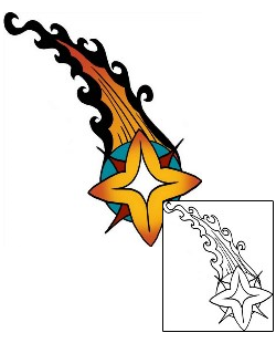 Shooting Star Tattoo Astronomy tattoo | PPF-02178