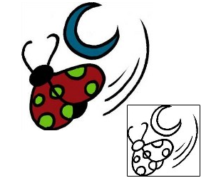 Moon Tattoo Insects tattoo | PPF-02226