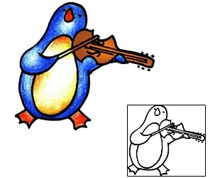 Marine Life Tattoo Musical Penguin Tattoo