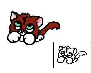 Cat Tattoo Specific Body Parts tattoo | PPF-02873