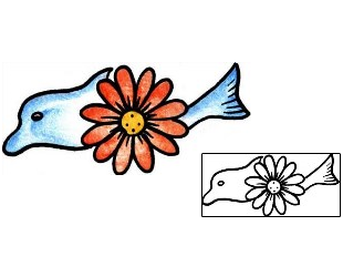 Dolphin Tattoo Marine Life tattoo | PPF-03039