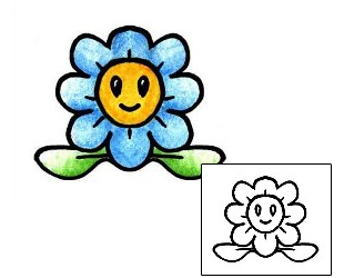 Picture of Daisy Smiley Face Tattoo