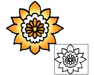 Flower Tattoo Specific Body Parts tattoo | PPF-03064