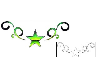 Star Tattoo Specific Body Parts tattoo | PVF-00333