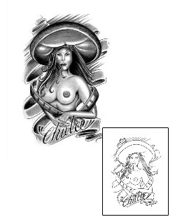 Pin Up Tattoo Specific Body Parts tattoo | RBF-00015