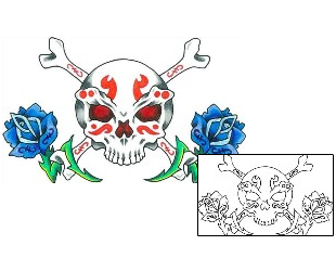 Crossbones Tattoo Plant Life tattoo | RIF-00136